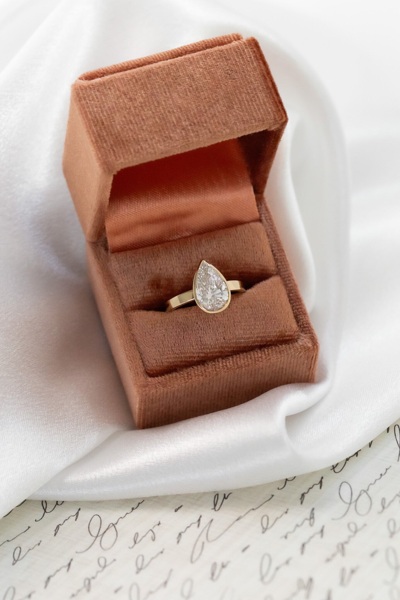 1.0 - 2.50 CT Carats pear Cut Moissanite diamond Bezel Solitaire Style Engagement Ring