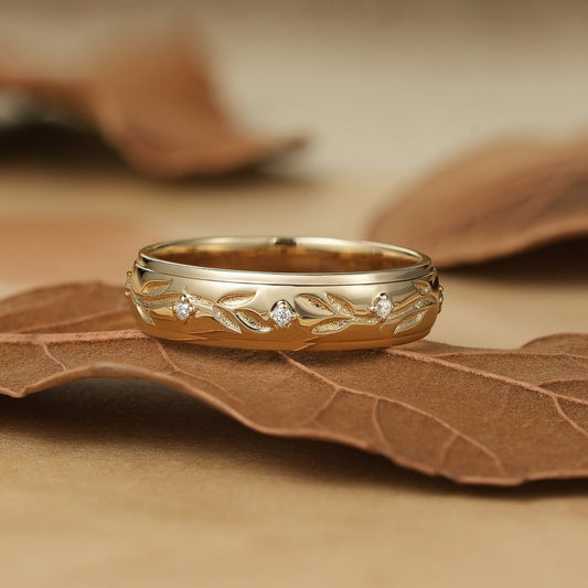 Round Moissanite diamond Men's Wedding Band