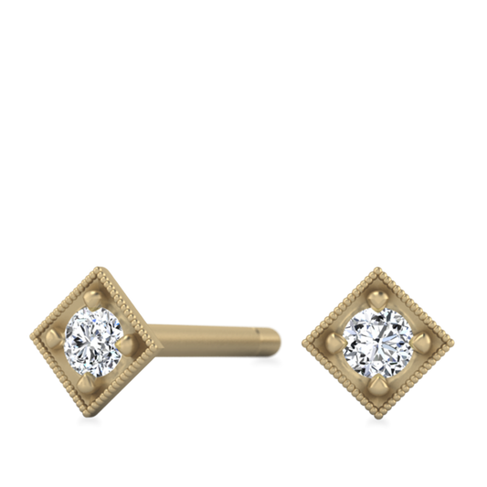 Emma- 0.50 CT Round Moissanite Bezel Stud Earrings