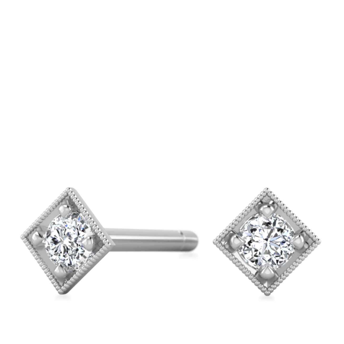 Harper- 0.06 CT Round Moissanite Solitaire Stud Earrings