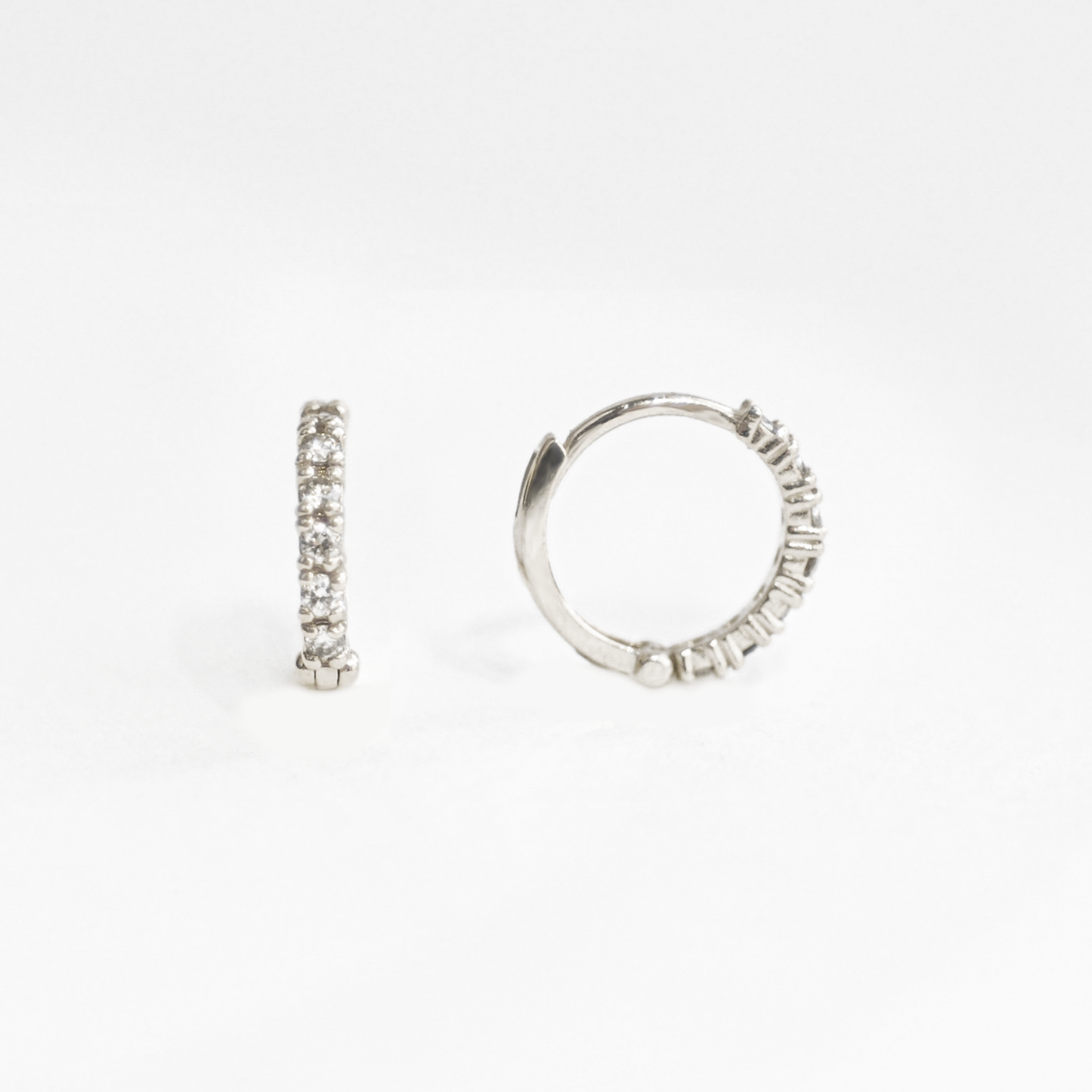 0.14 CT Round Moissanite Hoop Stud Earrings