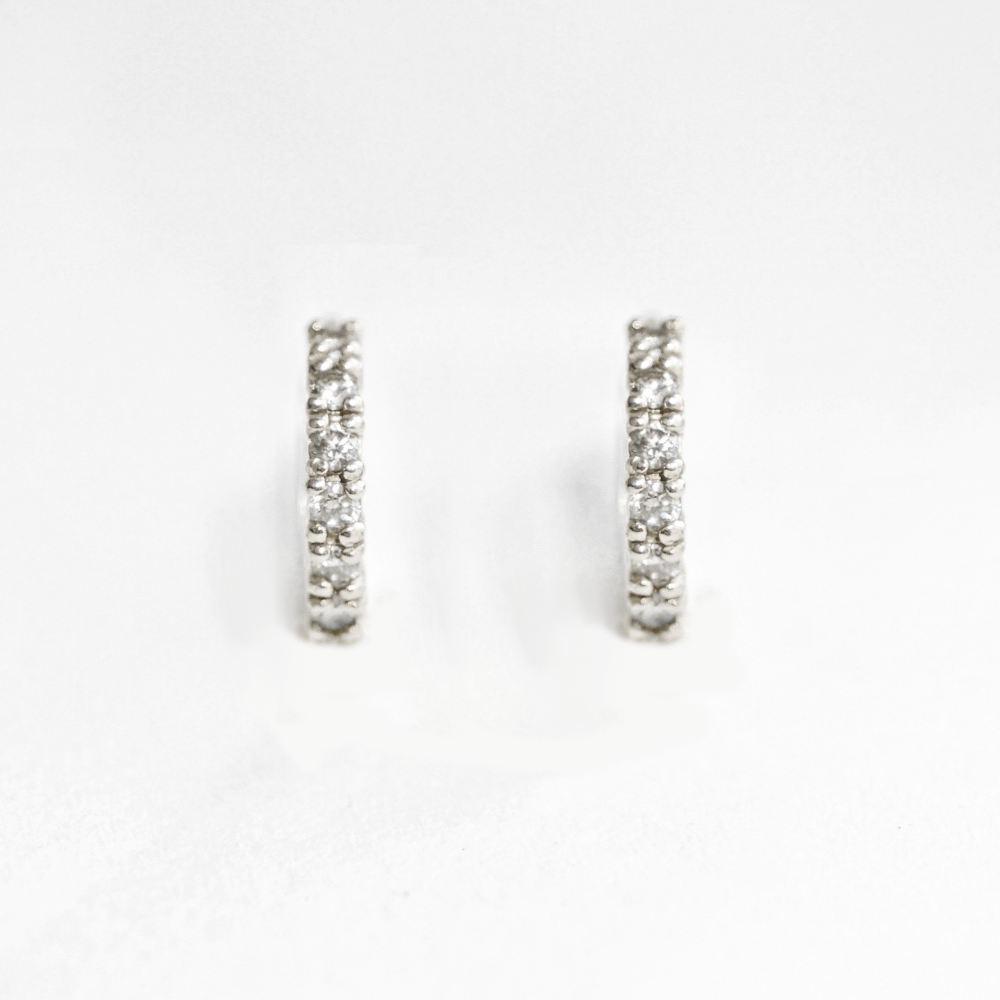 0.14 CT Round Moissanite Hoop Stud Earrings