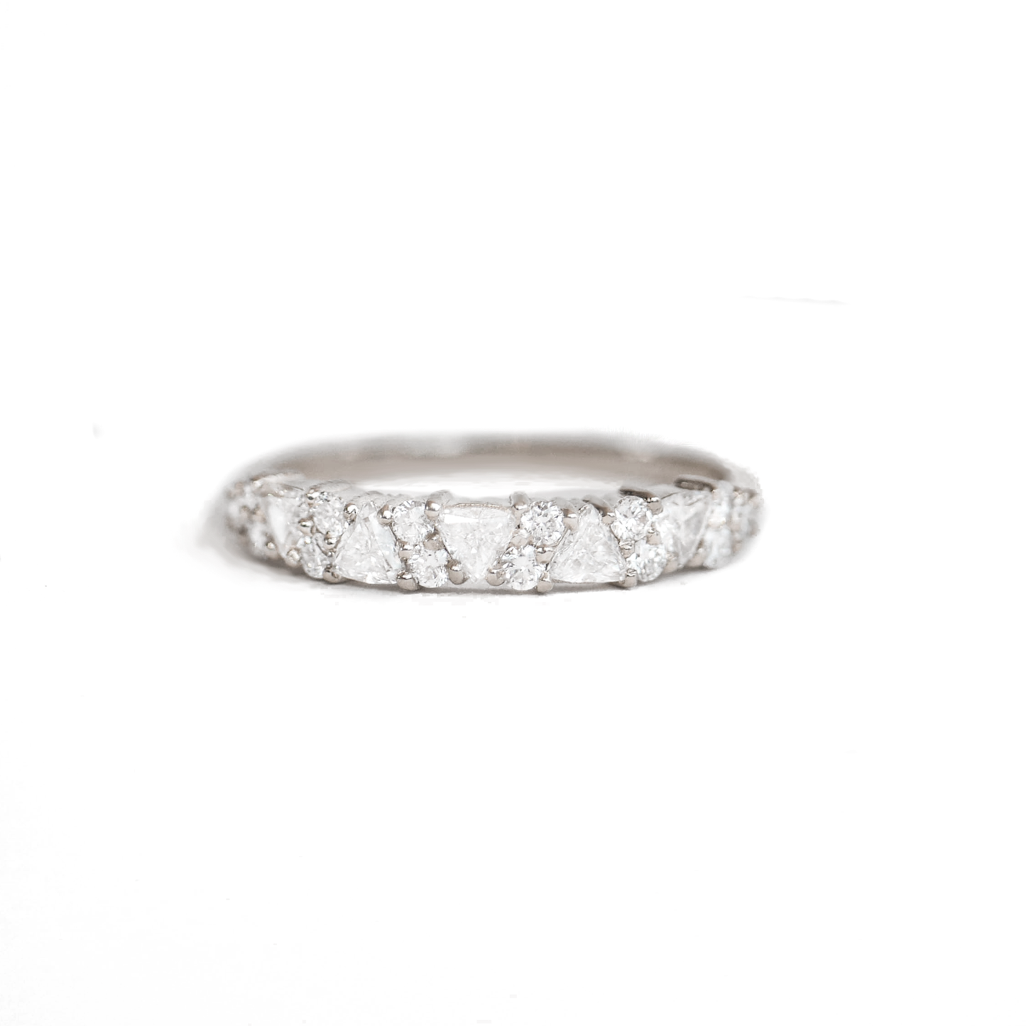 0.58 TCW Trillion and Round Eternity Wedding Band