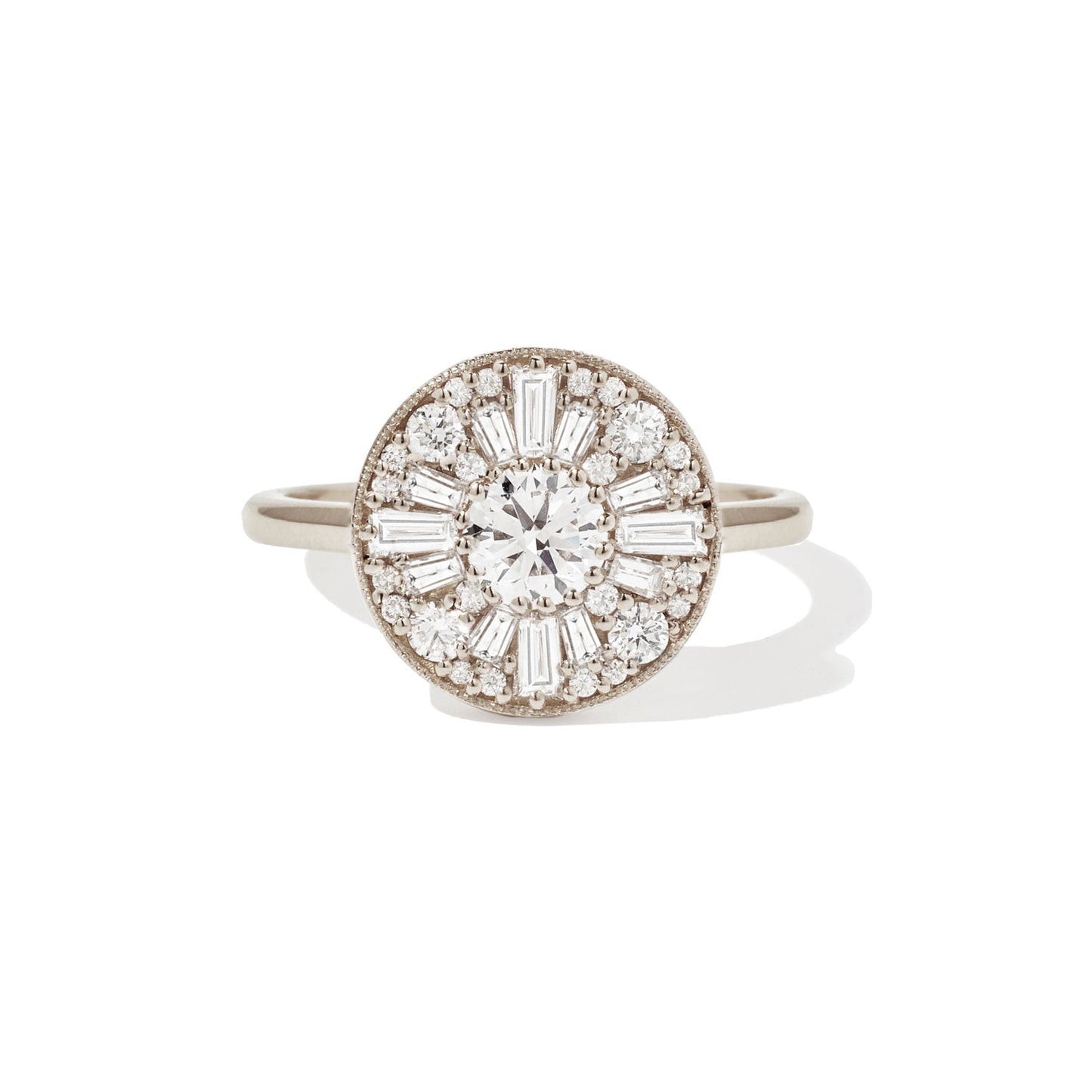 0.40 CT Round Shape Ballerina CVD Diamond Engagement Ring