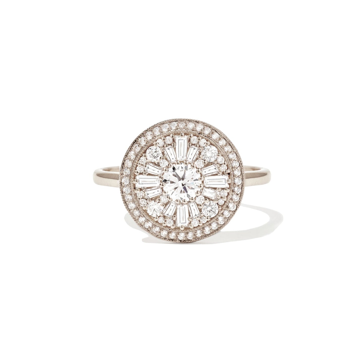 0.35 CT Round Shape CVD Diamond Halo Engagement Ring