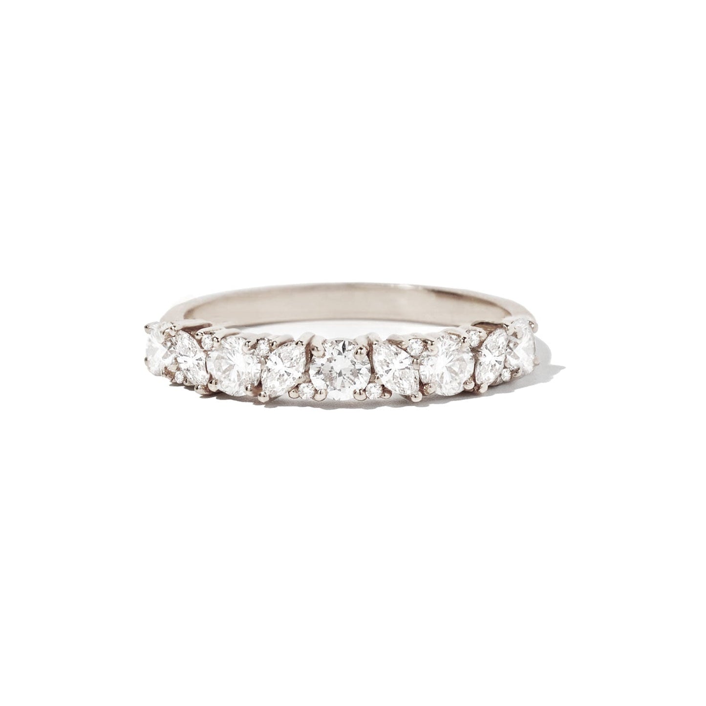 0.68 TCW Round & Marquise Half Eternity Wedding Band