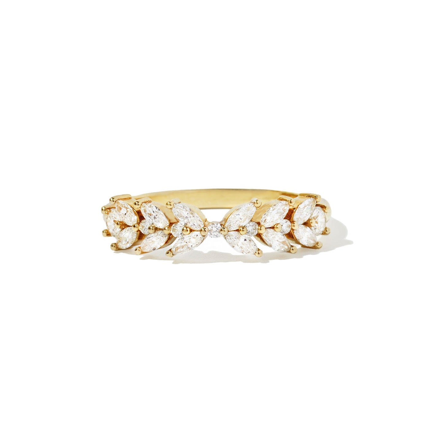 0.51 TCW Round & Marquise cluster Wedding Band