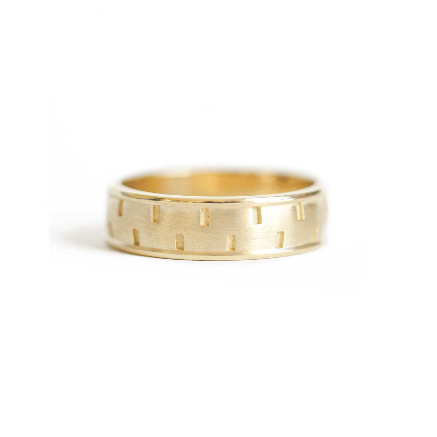 Plain Art Deco Brick Wedding Band