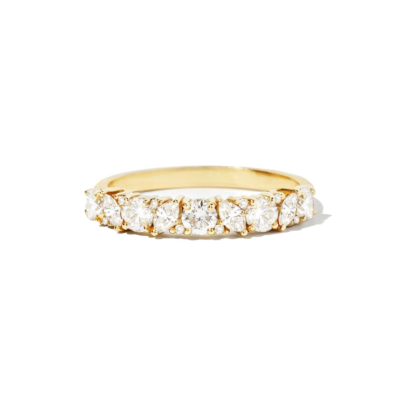 0.68 TCW Round & Marquise Half Eternity Wedding Band