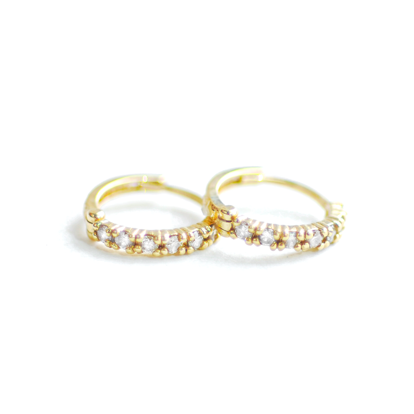 0.14 CT Round Moissanite Hoop Stud Earrings