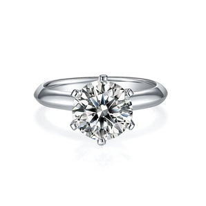 Grace-3.0 Carats Round Moissanite Solitaire Engagement Ring