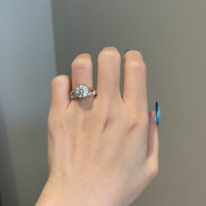 Chloe-2.5 Carats Round Moissanite Bezel Engagement Ring