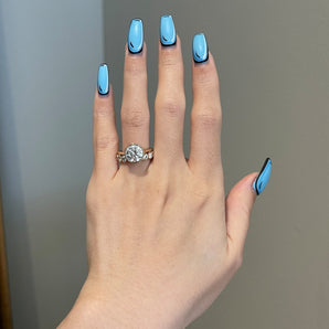 Chloe-2.5 Carats Round Moissanite Bezel Engagement Ring