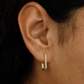 0.15 TCW Round Moissanite Diamond Hoop Earrings